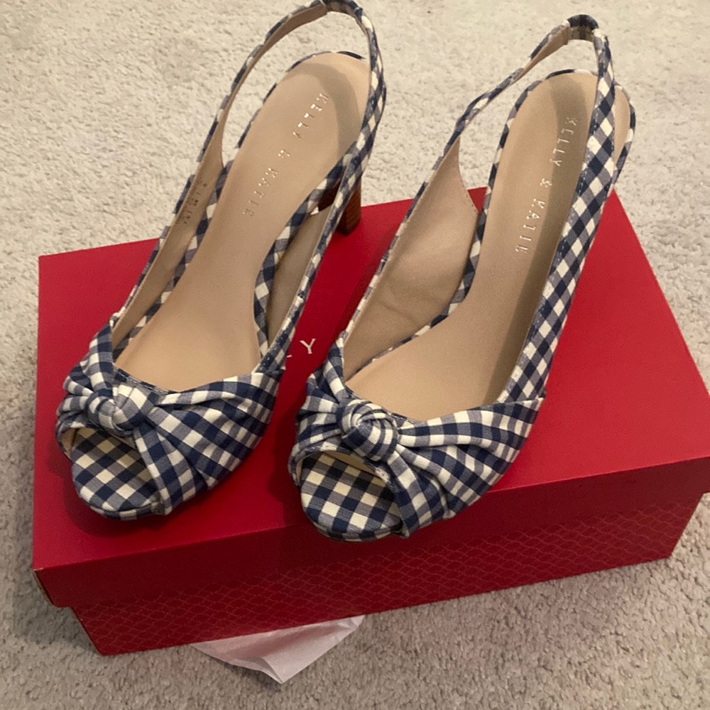 New Kelly & Katie Blue Gingham Shoes